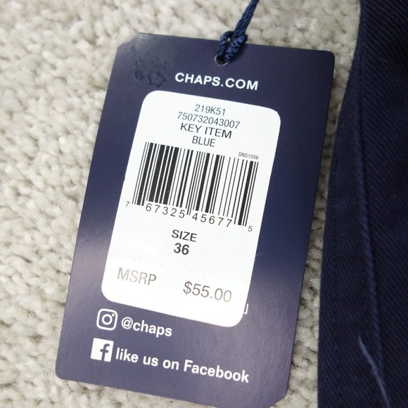 Chaps Shorts Mens 36 Blue Stretch Twill Straight Leg Bermuda Flat Front Casual - Picture 4 of 10